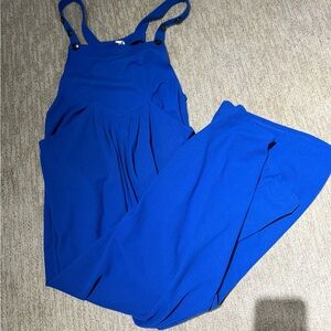 HALARA Vibrant Blue Jumpsuit with Button Straps